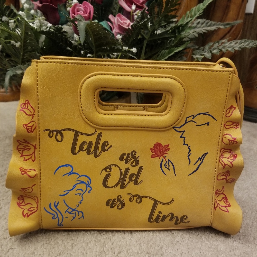 Hand Painted Rose and Quote purse - Picture 1 of 7